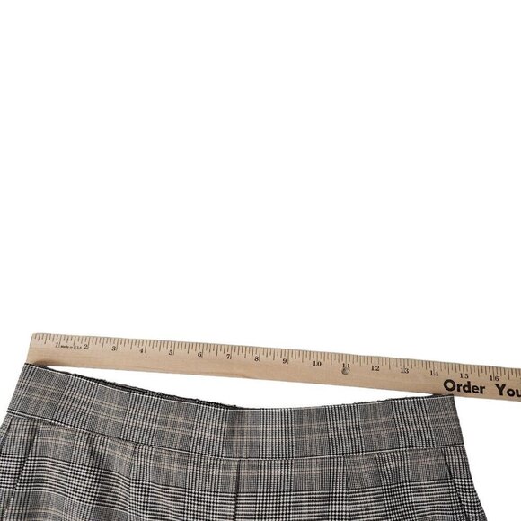 Babaton Womens Atelier Plaid Conan Crop Pants 6 Gray Academia Pull On High-Rise - Picture 9 of 11
